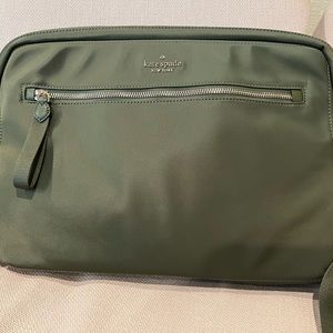 New Kate Spade The Little Better Laptop sleeve with strap Nylon, Olive green
